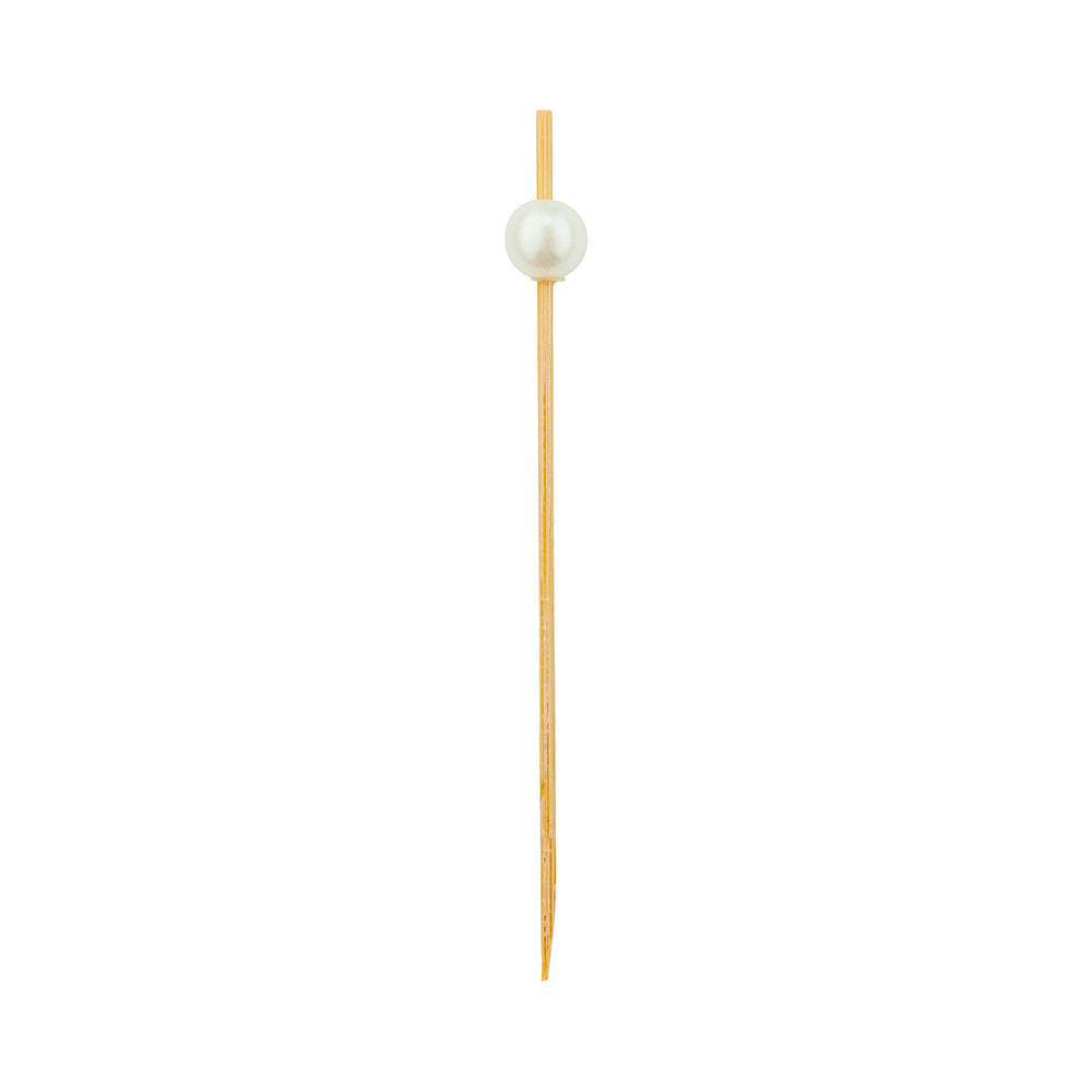Pixy White Bamboo Pearl Pick - 4" - 1000 count box