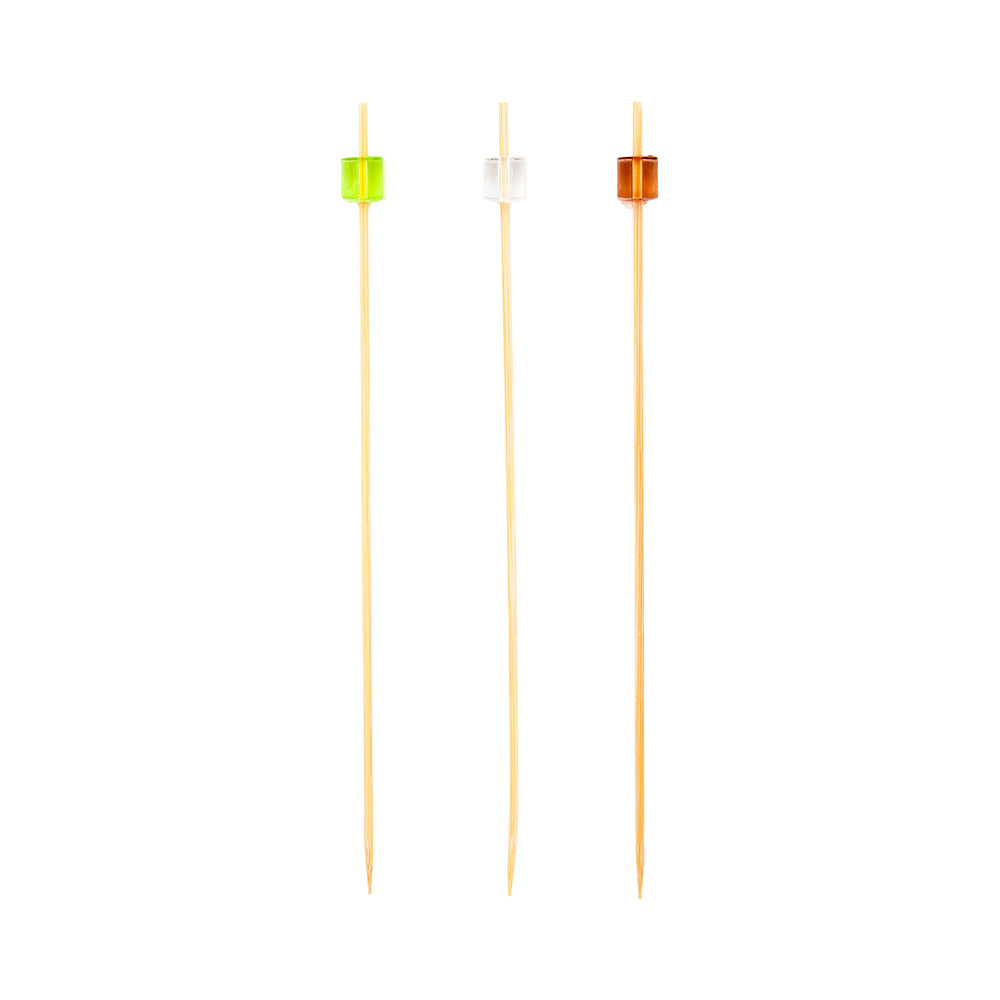Pixy Assorted Bamboo Acrylic Block Skewer - 6" x 1/2" x 1/2" - 1000 count box