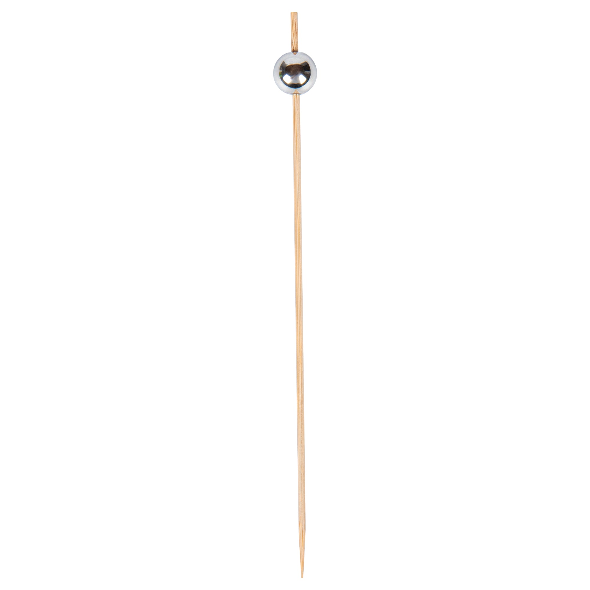 Pixy Silver Bamboo Sphere Skewer - 6" - 1000 count box