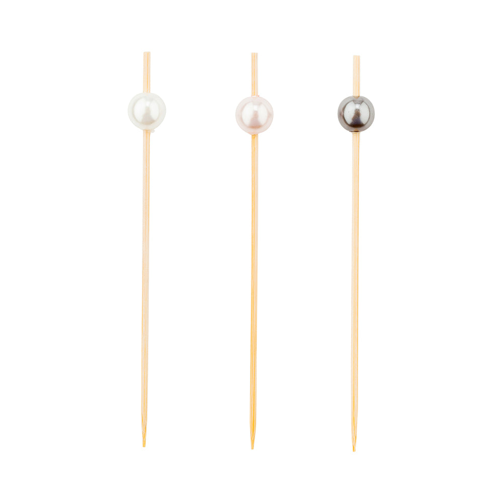Pixy Bamboo Pearl Pick - Assorted - 4" - 1000 count box