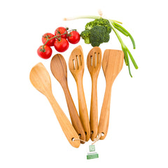 Bambuddha Natural Bamboo Kitchen Utensil Set - 5-Piece - 12