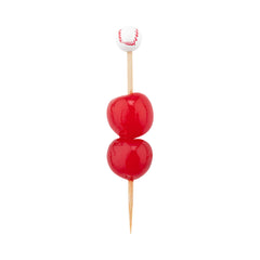 Pixy White and Red Bamboo Baseball Pick - Hand-Painted - 4