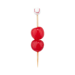 Pixy White and Red Bamboo Baseball Pick - Hand-Painted - 4