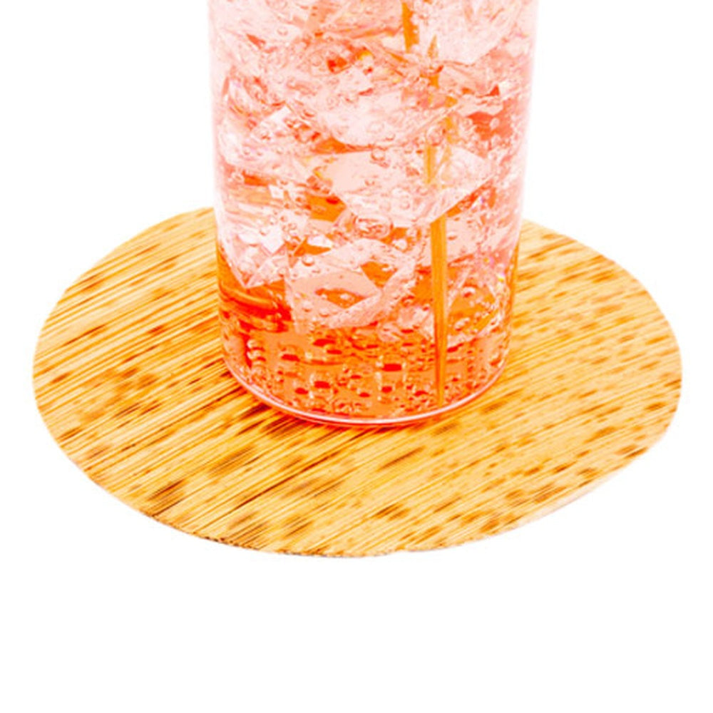Bambuddha Round Natural Bamboo Leaf Coaster - 3" x 3" - 200 count box