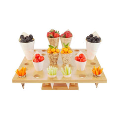 Bambuddha Square Natural Bamboo Cone Stand - 36 slots - 13 1/2
