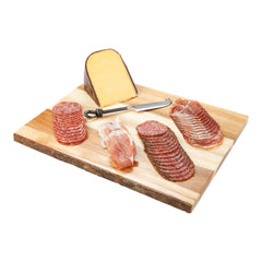 Voga Rectangle Natural Acacia Serving Board - Varnished, Bark Edges - 16