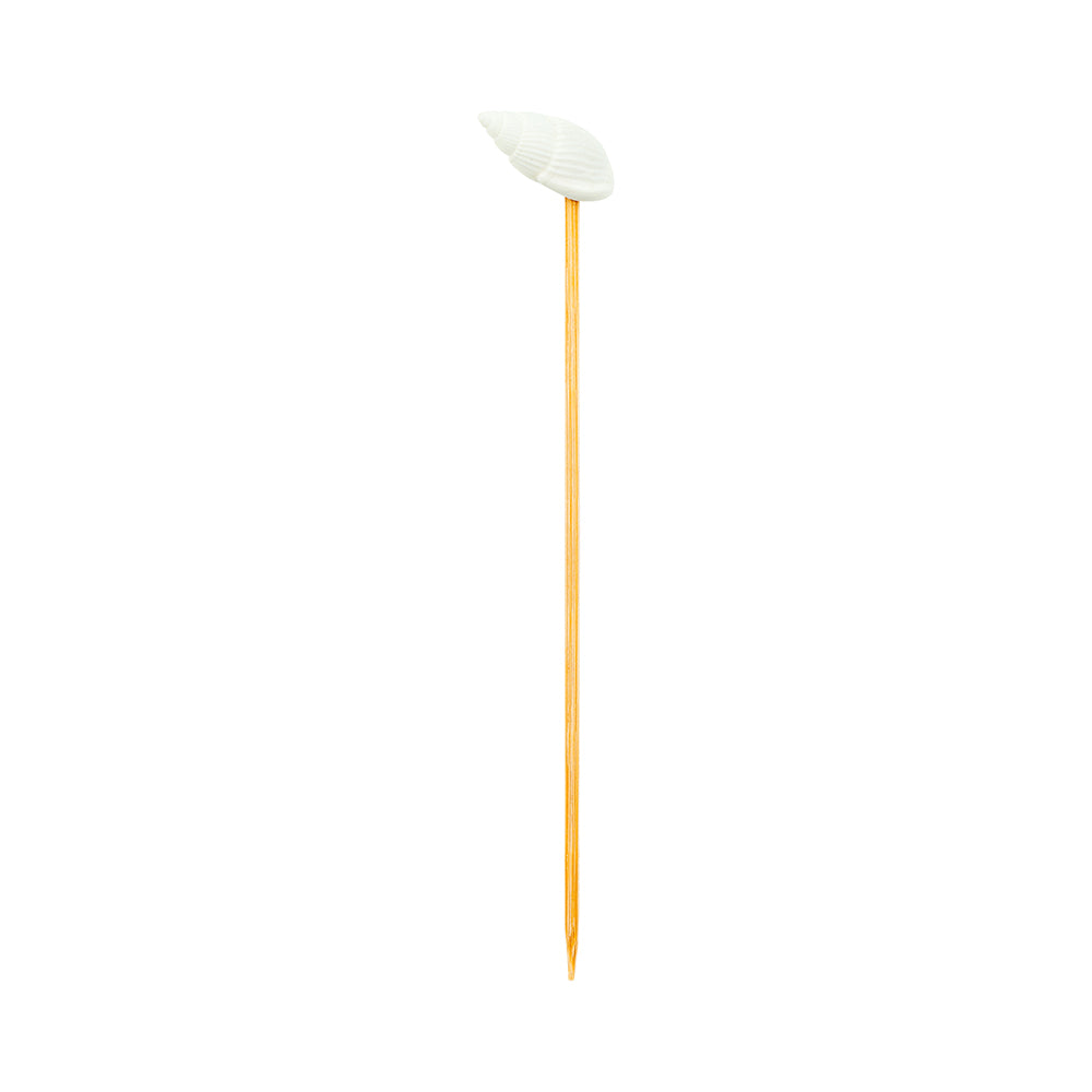 Pixy Natural Bamboo Mini Conch Shell Pick - 4" - 1000 count box