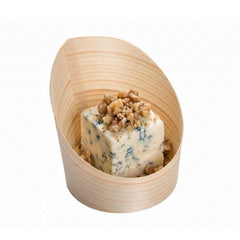 Taipei 4 oz Round Natural Wood Mini Incline Cup - 2 1/2