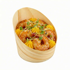 Taipei 7 oz Round Natural Wood Medium Incline Cup - 3 1/4