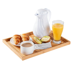 Bambuddha Rectangle Natural Bamboo Tray - Slatted - 14 1/2