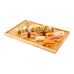 Bambuddha Rectangle Natural Bamboo Tray - Solid - 14