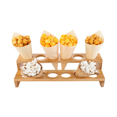 Bambuddha Rectangle Natural Bamboo Cone Stand - 12 slots, Multi-Level - 13 1/2