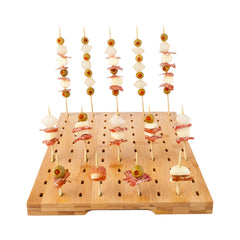 Pixy Natural Bamboo Paddle Pick Stand / Skewer Holder - 90 holes - 14 1/4