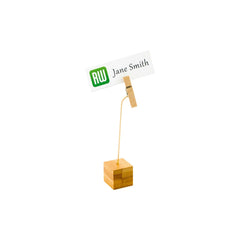 Bambuddha Natural Bamboo Name Card Holder - Wood Clip - 5