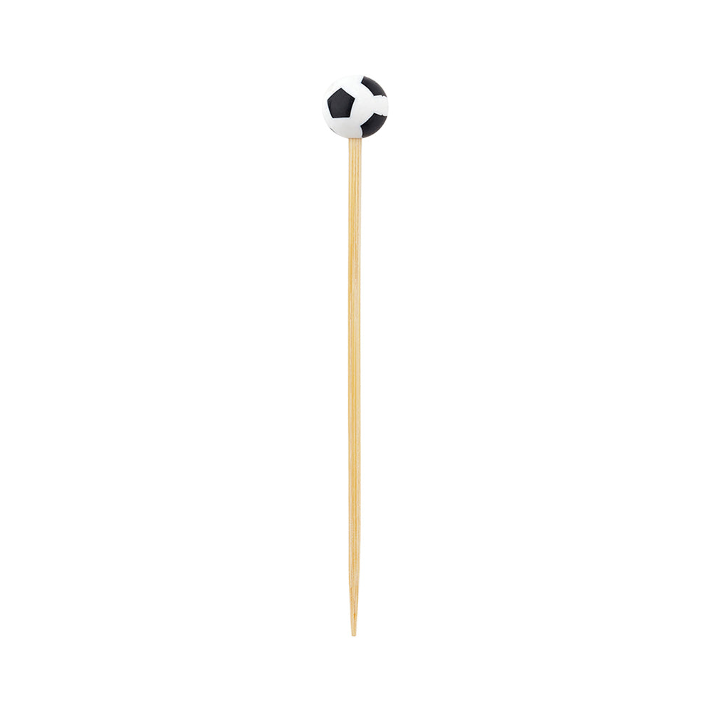 Pixy Black and White Bamboo Soccer Ball Pick - 4" x 1/2" x 1/2" - 1000 count box
