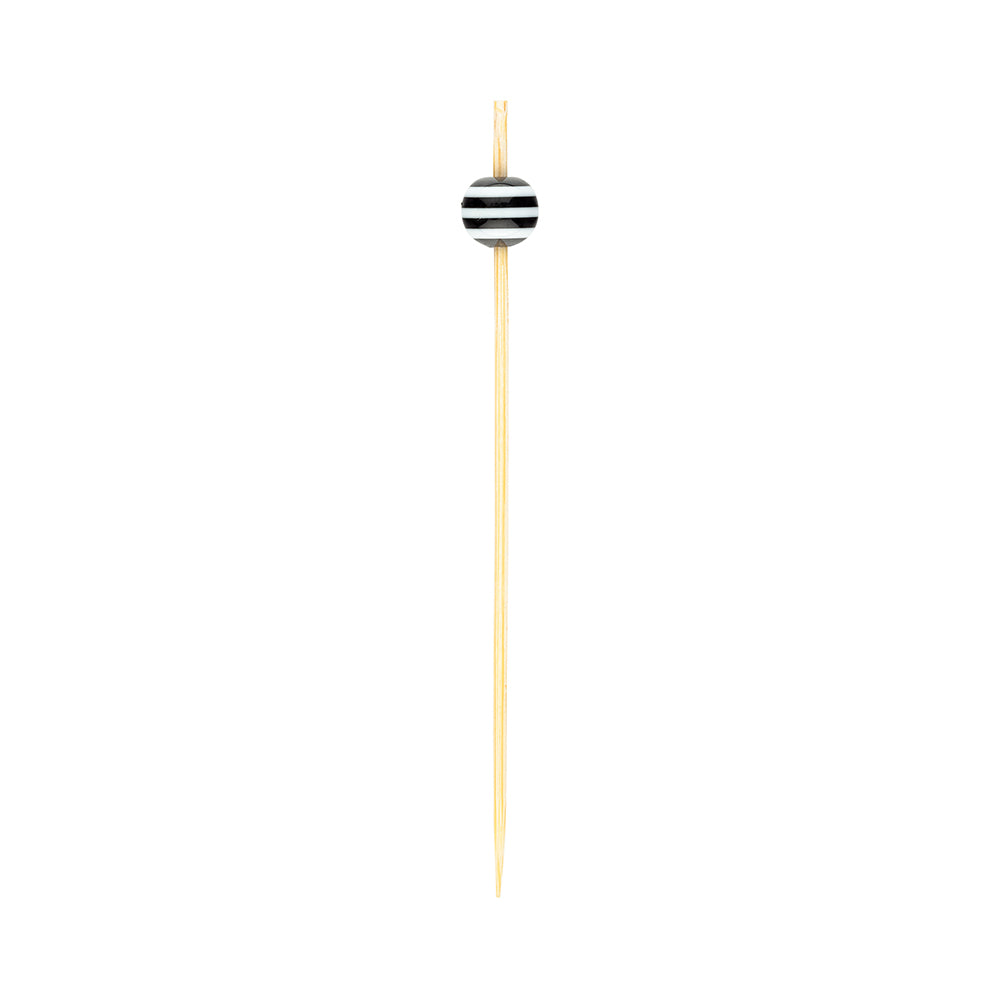 Pixy Black and White Bamboo Tuxedo Pick - 4" - 1000 count box
