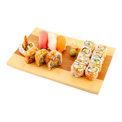 Bambuddha Japanese Shinto Rectangle Natural Bamboo Sushi Plate - 10 1/2