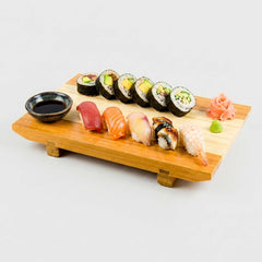 Bambuddha Japanese Buddha Rectangle Natural Bamboo Sushi Plate - 9 1/2