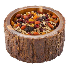 Bio Tek 30 oz Round Natural Acacia Serving Bowl - Varnished, Bark Edges - 6