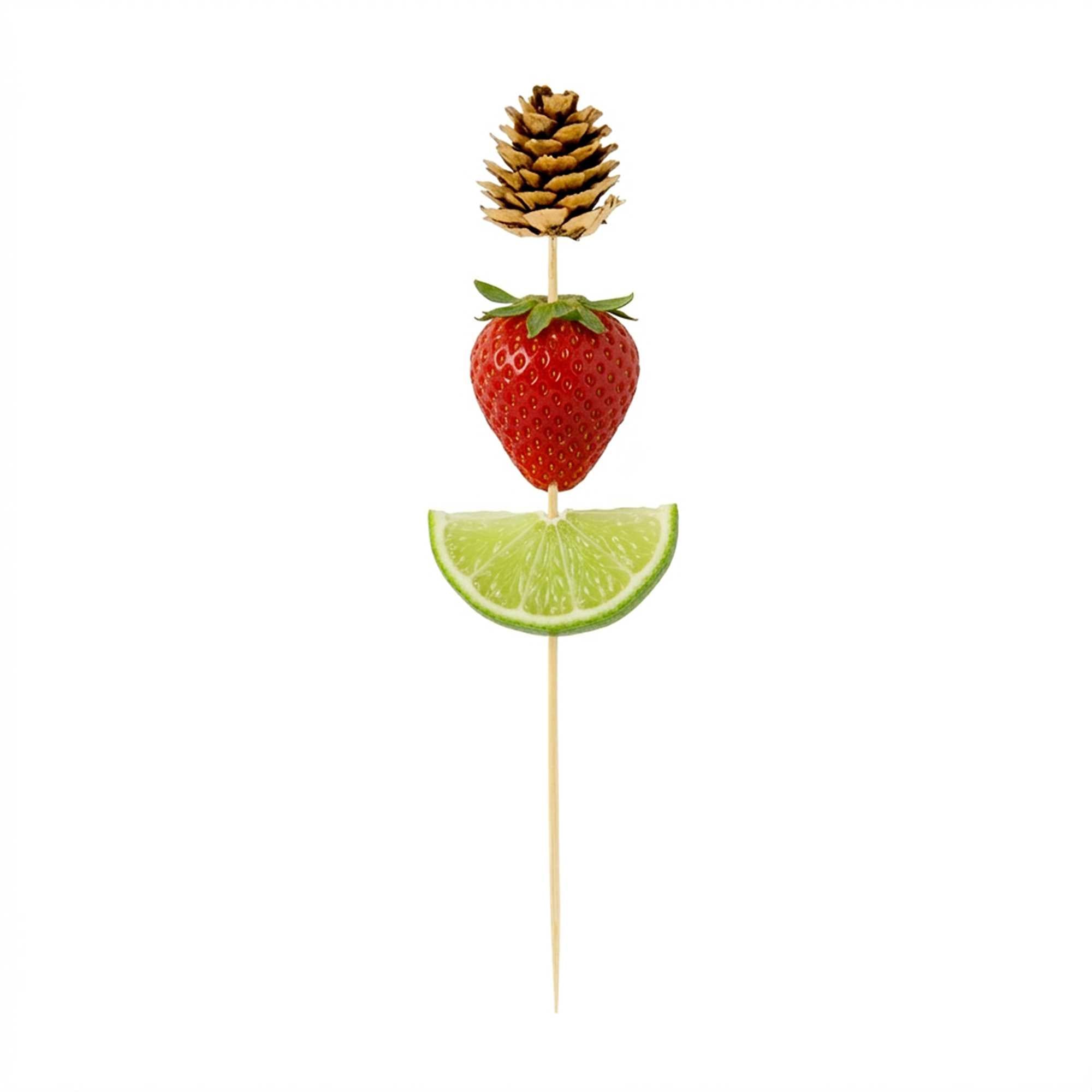 Pixy Natural Bamboo Mini Pine Cone Skewer - 6" x 3/4" x 3/4" - 500 count box