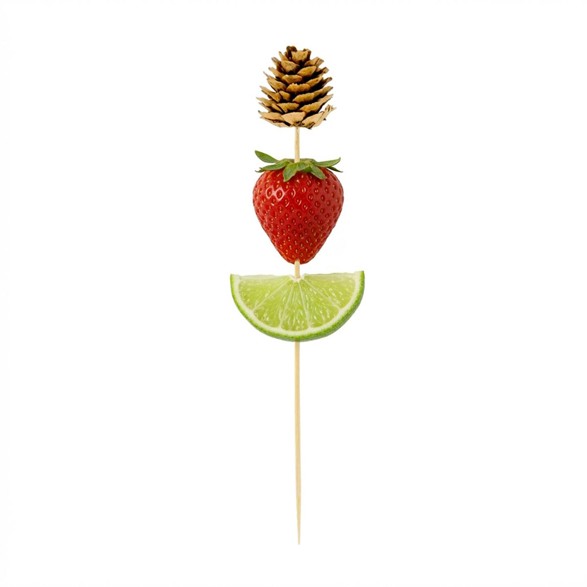 Pixy Natural Bamboo Mini Pine Cone Skewer - 6" x 3/4" x 3/4" - 500 count box