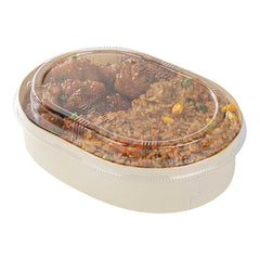 Taipei Clear Plastic Lid - Fits Oval Poplar Container - 600 count box