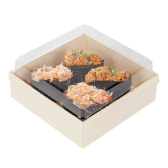 Taipei Clear Plastic Lid - Fits Square Poplar Straight Container - 800 count box