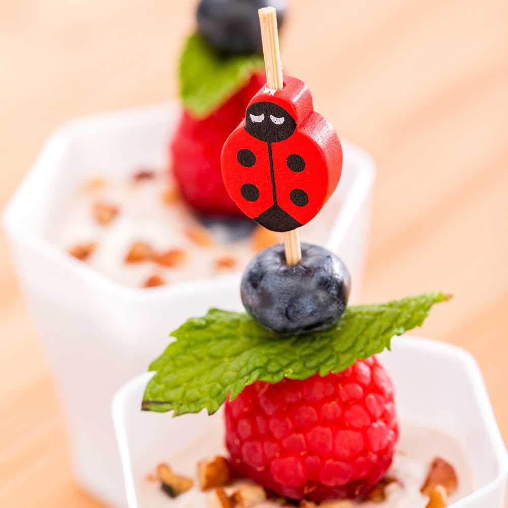 Pixy Red Bamboo Ladybug Pick - 4" x 3/4" - 1000 count box
