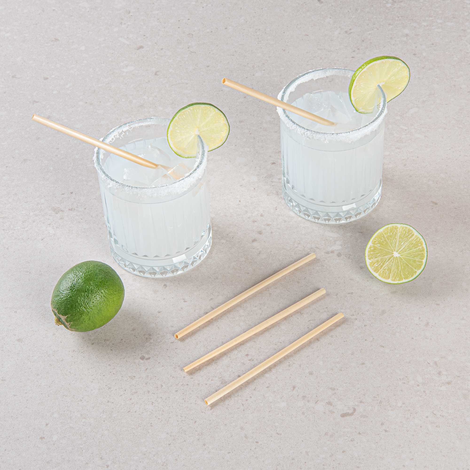 Bev Tek Natural Hay Cocktail Straw - Biodegradable - 5" - 1000 count box