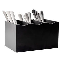 Eco Display Rectangle Black Bamboo Flatware Display - 8 1/4