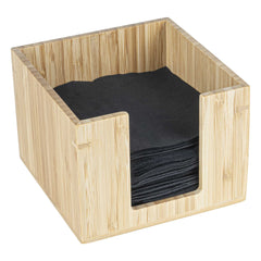 Nature Tek Square Natural Bamboo Cocktail Napkin Holder - 5 1/2