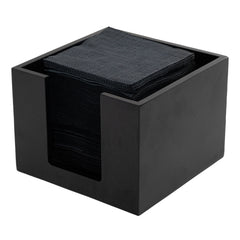Nature Tek Square Black Bamboo Cocktail Napkin Holder - 5 1/2