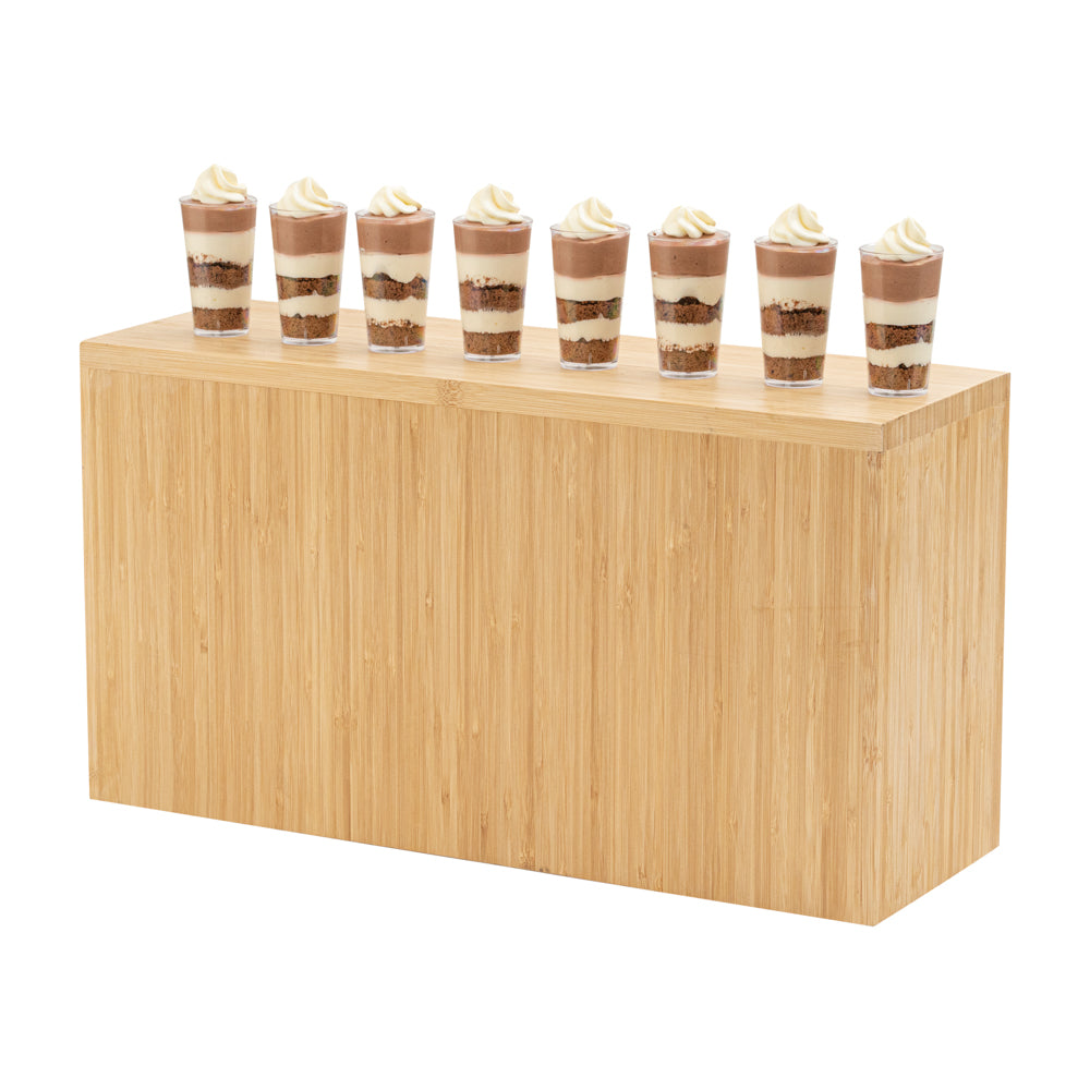 Cater Tek Rectangle Natural Bamboo Tall Riser - 20 1/2" x 7" x 11" - 1 count box