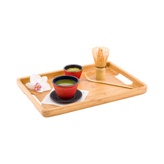 Nature Tek Rectangle Natural Bamboo Serving Tray - with Handles - 13 1/2