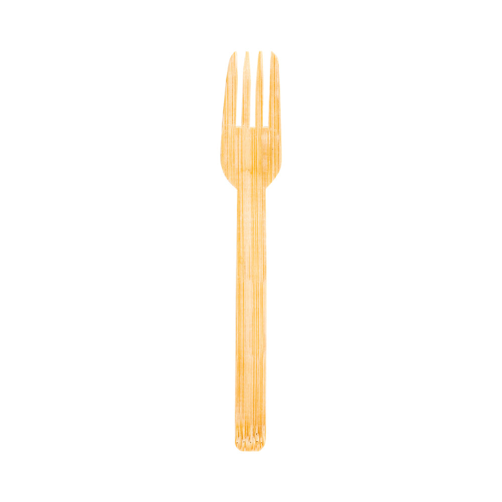 Bambuddha Natural Bamboo Disposable Fork - 6 3/4" x 1" - 500 count box