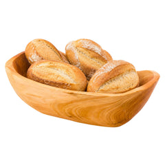 Nature Tek 37 oz Oval Natural Wood Serving Bowl - 11 1/4