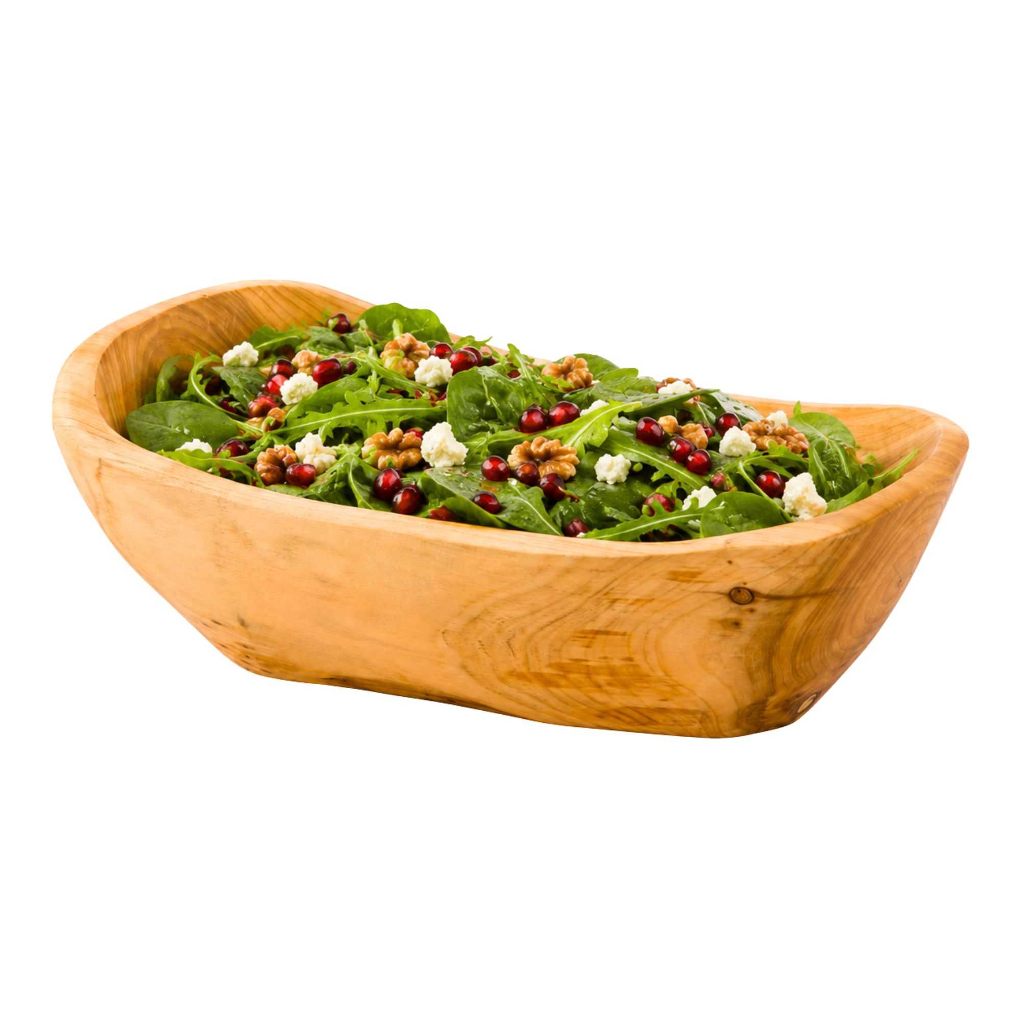 Nature Tek 76 oz Oval Natural Wood Serving Bowl - 13 1/2" x 7 3/4" x 4 1/2" - 1 count box