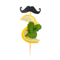 Pixy Black Bamboo Moustache Pick - 2 3/4