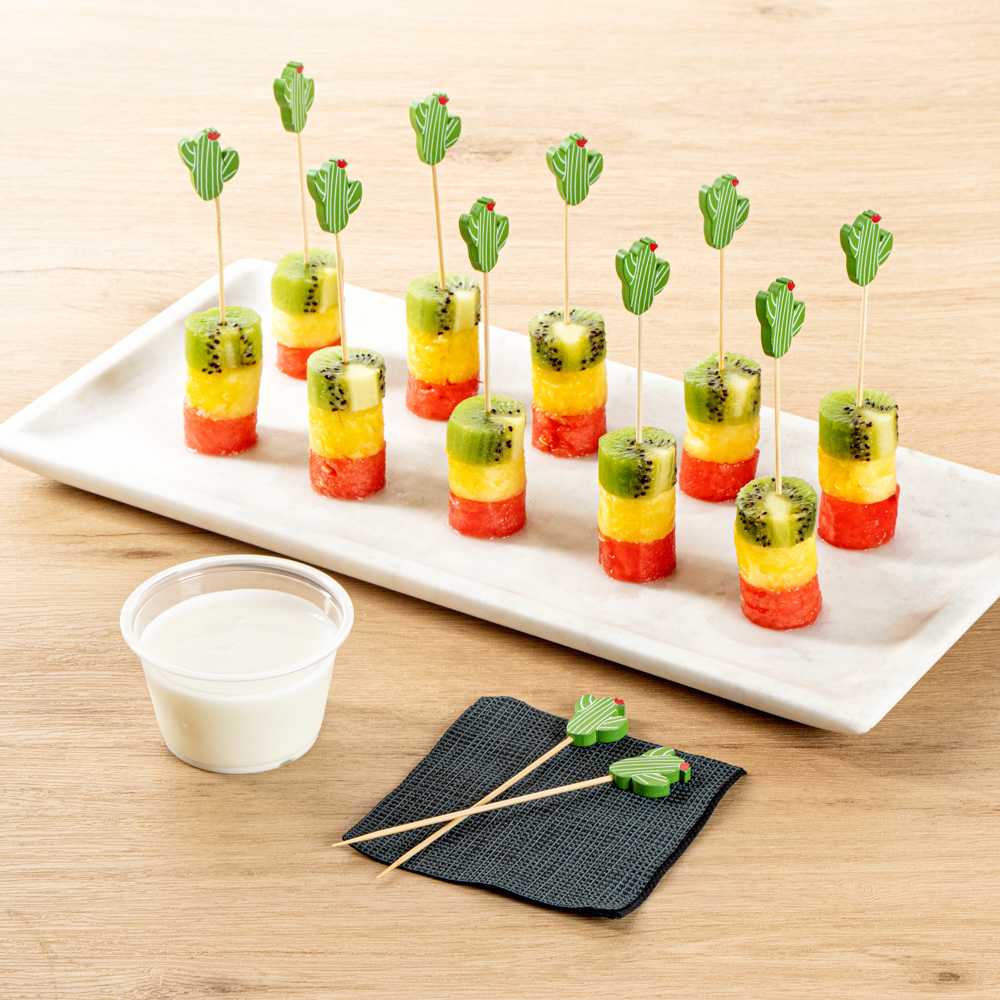 Pixy Green Bamboo Cactus with Flower Pick - 4 3/4" - 1000 count box