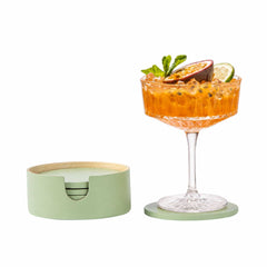 Bambuddha Green Bamboo 6-Piece Coaster Set - with Bamboo Holder - 4
