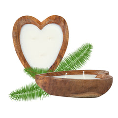 Coco Casa Handmade Wood Heart Bowl Candle - Pineapple Papaya - 7