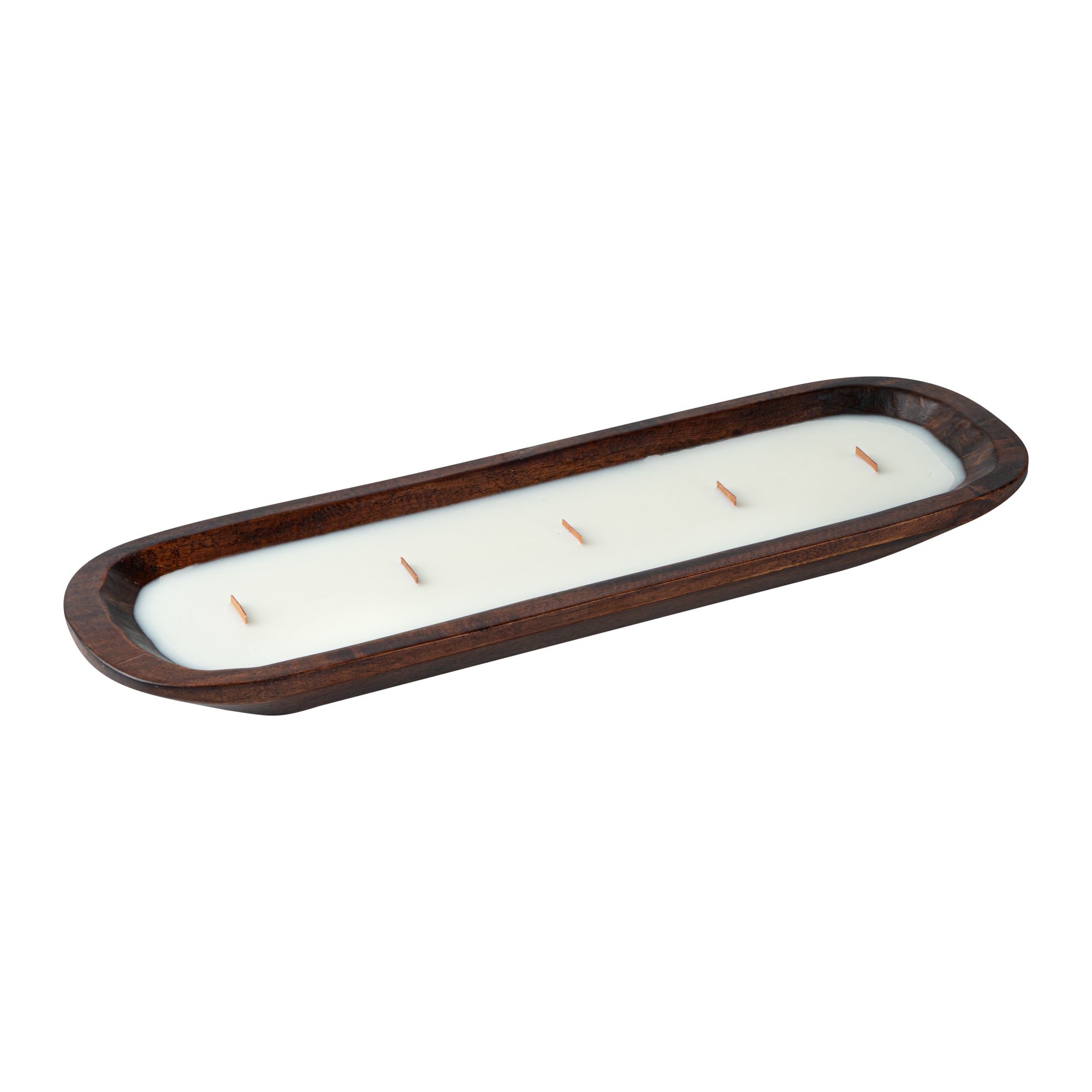 Coco Casa Handmade Wood Bowl Candle - Cinnamon - 17 3/4" x 5 1/2" x 2" - 10 count box