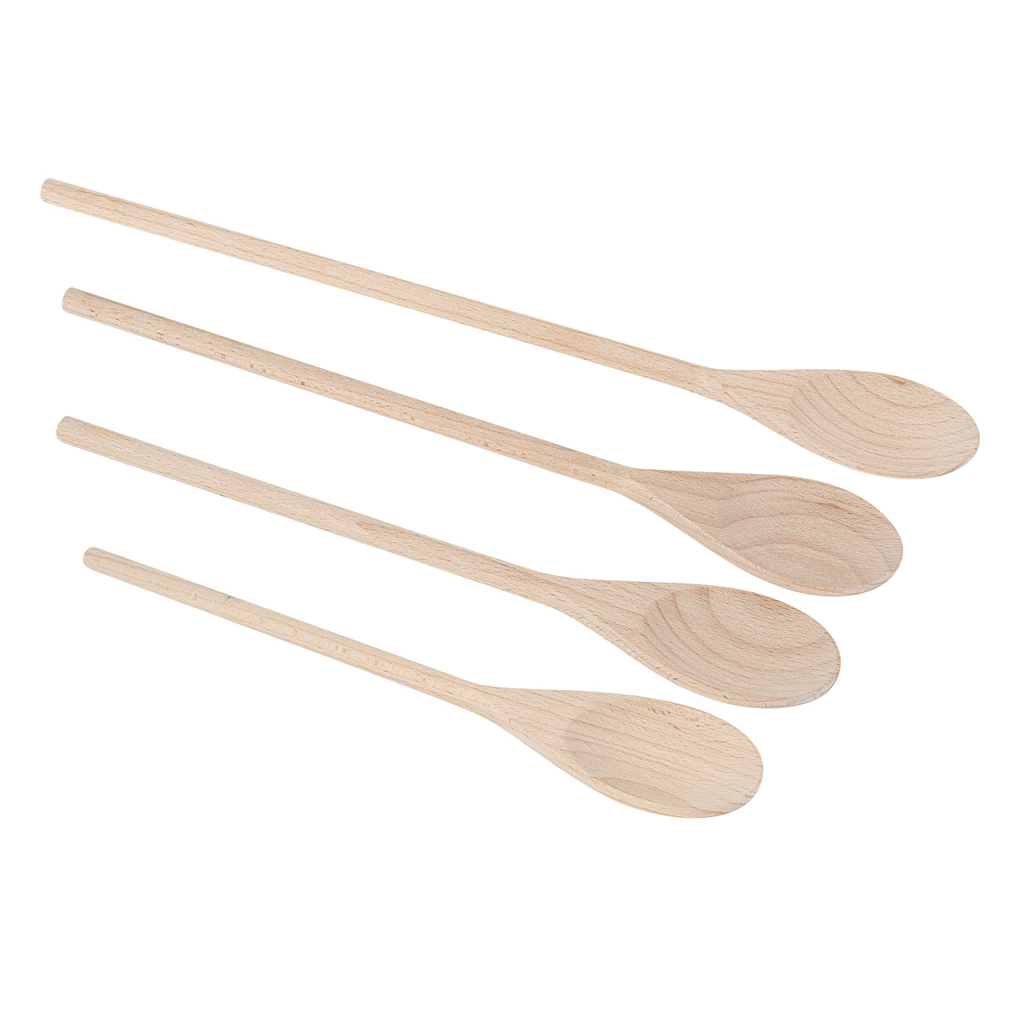 Nature Tek 4-Piece Beechwood Wooden Spoon Set - 50 count box
