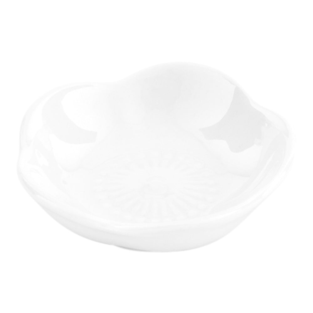 Chef 101 Round White Porcelain Mini Le Fleur Dish - 3" x 3" x 1" - 10 count box