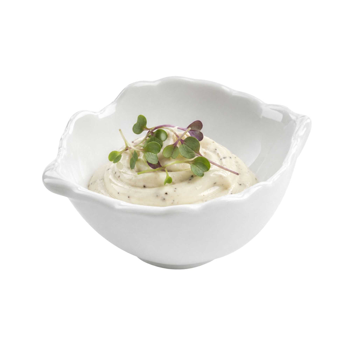 Chef 101 2 oz Round White Porcelain Mini Royale Dish - 3 1/4" x 2 1/2" x 1 1/4" - 10 count box