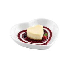 Chef 101 Heart White Porcelain Mini Heart Plate - 3 1/4