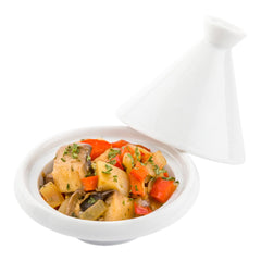 Chef 101 Round White Porcelain Mini Tajine - 3 1/2