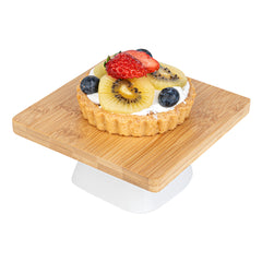 Chef 101 Hamptons Square Bamboo Serving Stand - with Porcelain Base - 5 1/2