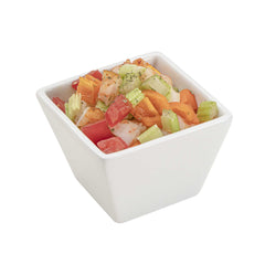 Chef 101 6 oz Square White Porcelain Kova Bowl - 3 1/2
