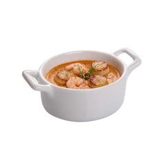 Chef 101 5 oz Oval White Porcelain Mini Oval Casserole Dish - 4